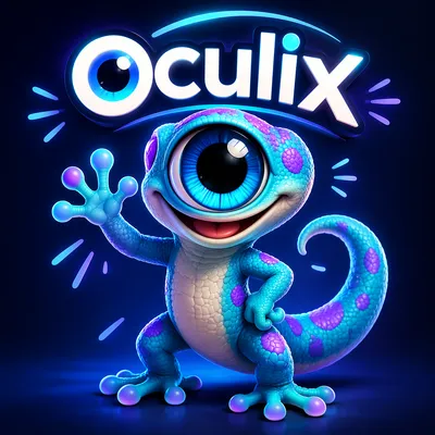 OculiX gecko mascot
